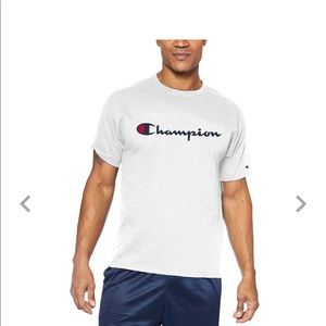 White short sleeve Champion logo shirt
